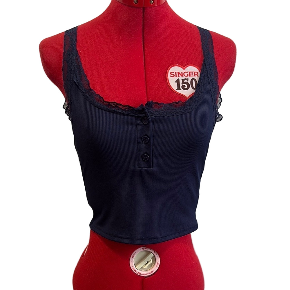 SHEIN Blue Fitted Crop Camisole SM113